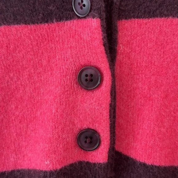 Evereve Roslyn Rugby Stiped Sweater Womens XS Pink Brown Preppy Rugby - Picture 8 of 12